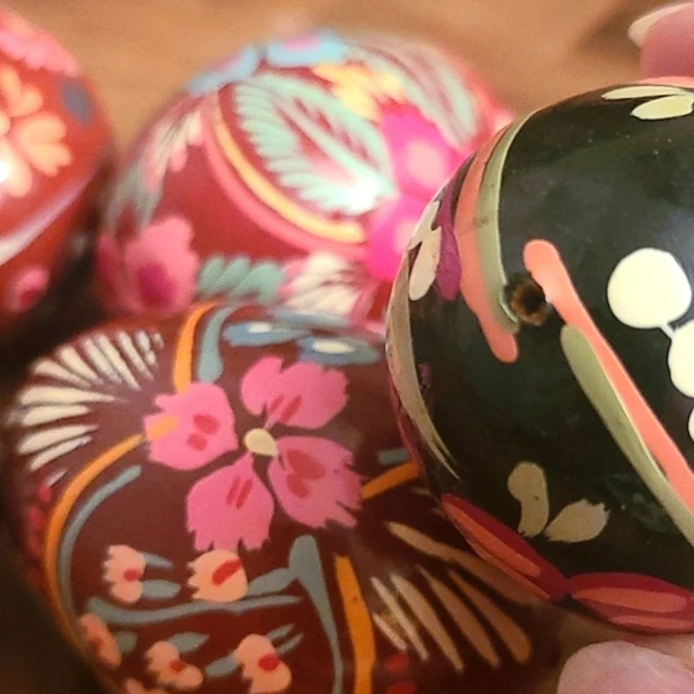 5 Handpainted Polish Wooden Easter Eggs